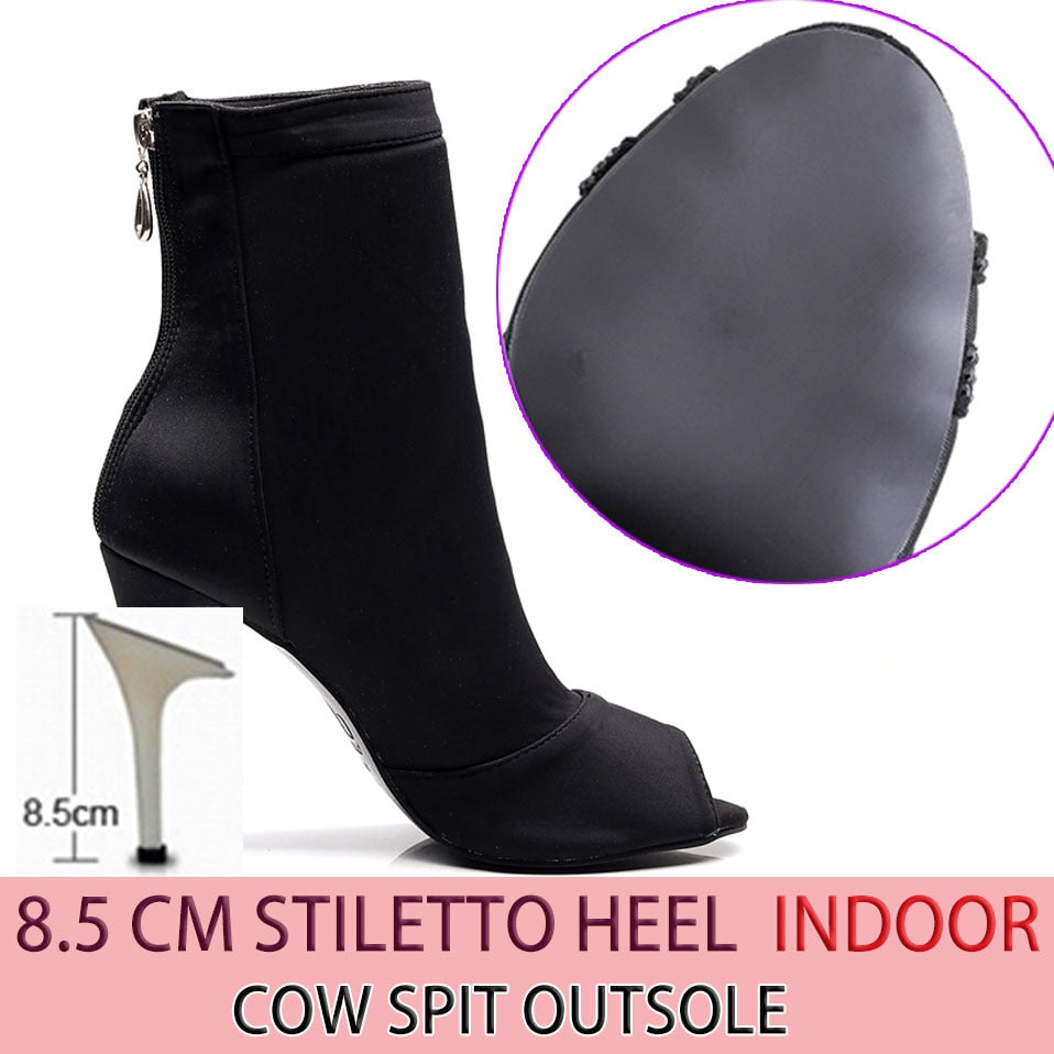 High Heel Ladies Black Ankle Boots