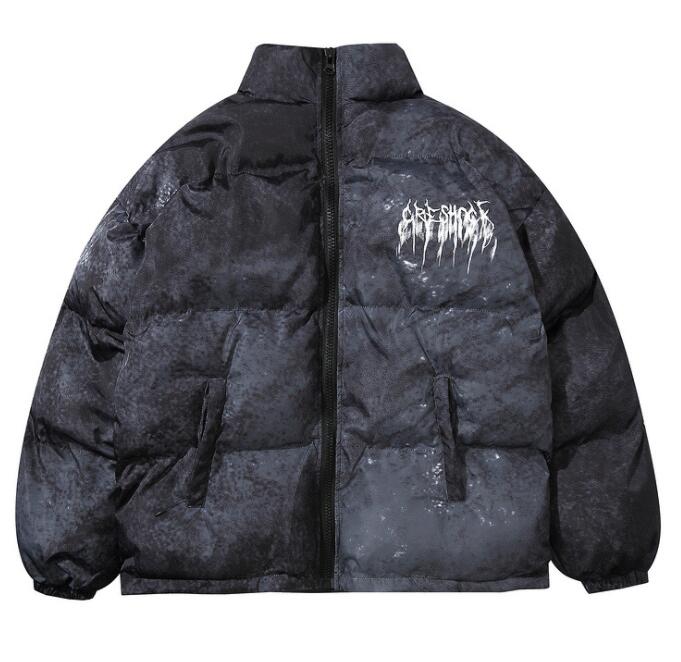 Men's Hip Hop Oversize Padded Bomber Graffiti Jacket