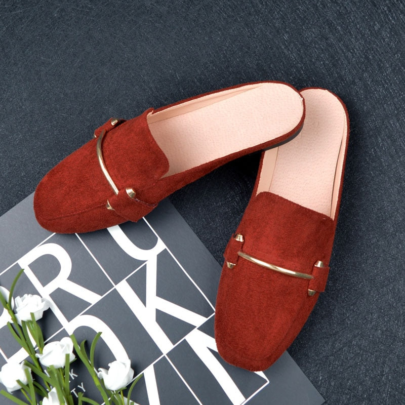 Slip-On Wooden Block Heel Ladies Platform Mules