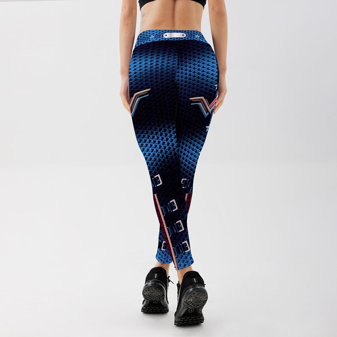 Tibetan Blue Captain Fight Push Up High Waist Workout Leggings