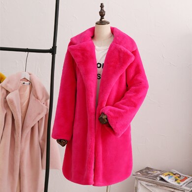 Long Sleeve Faux Fur Coats