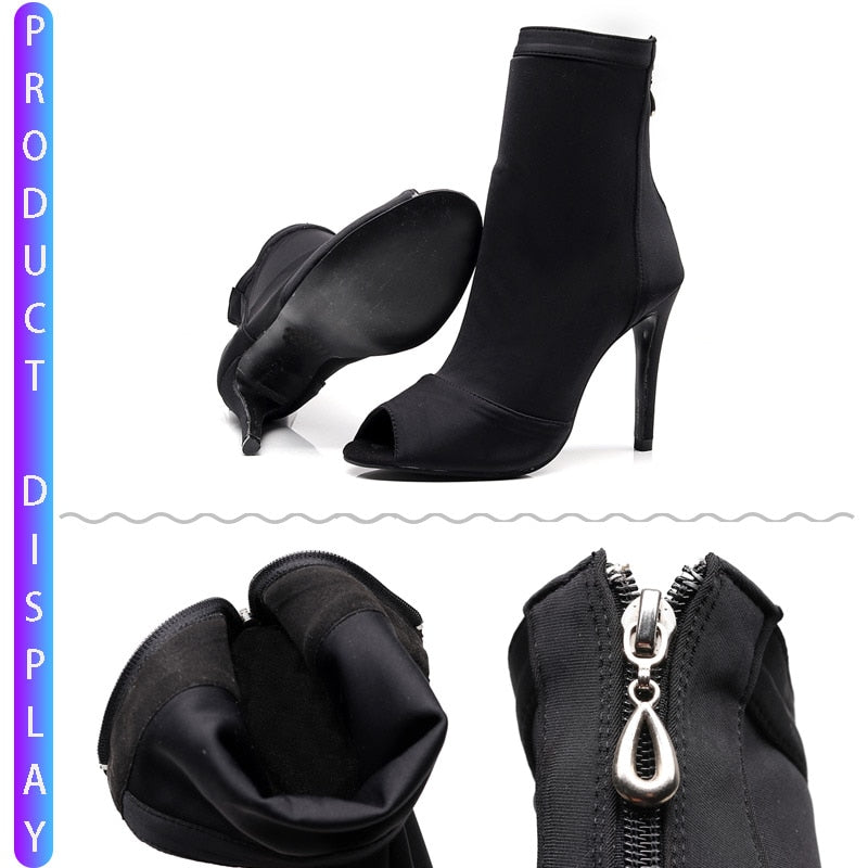 High Heel Ladies Black Ankle Boots