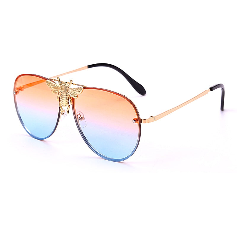 Bee Mirror Gradient Aviator Sunglasses