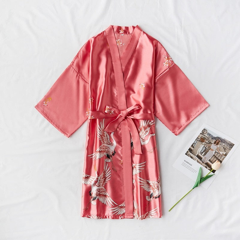 Satin Silky Ladies Kimono Robes