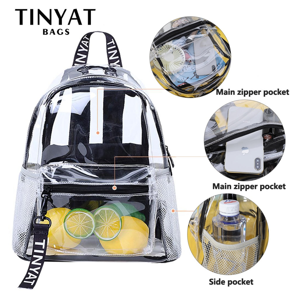 PVC Clear Transparent Waterproof Travel Backpack