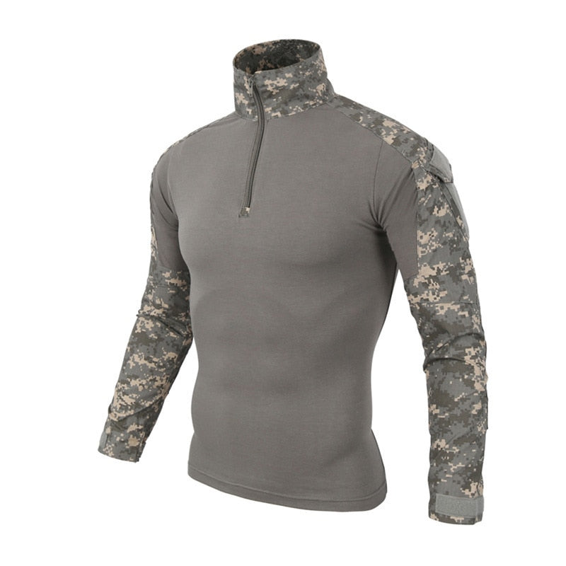 Army Camouflage Tactical T Shirt Men Long Sleeve Hunt Outdoor Long Sleeve T-Shirt