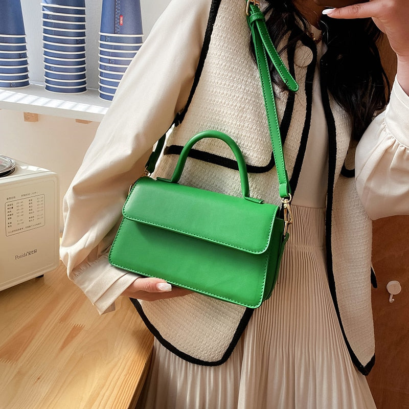 PU Leather Small Crossbody Shoulder Purses Solid Color