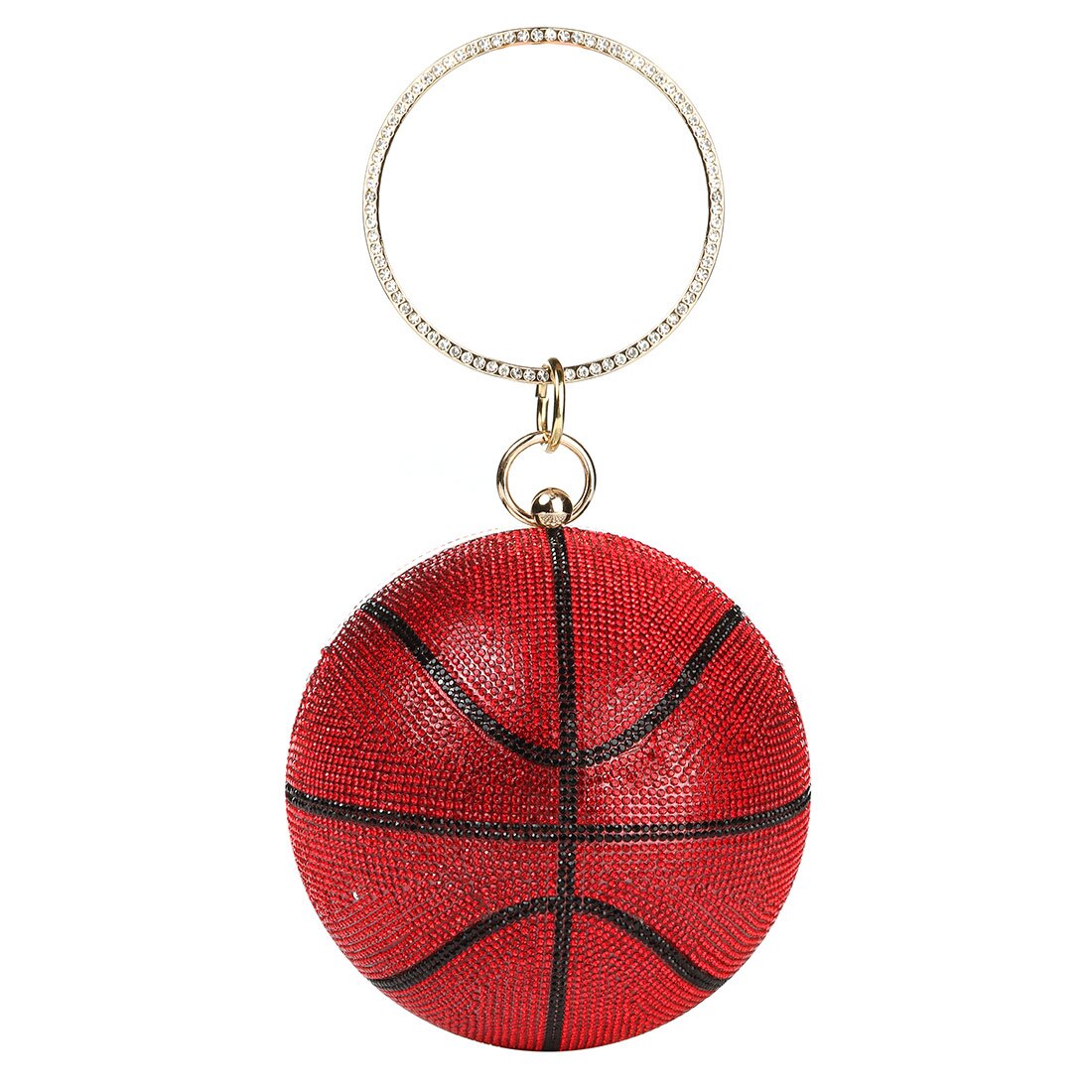 Colored Diamond Shoulder Chain Basketball Clutch Purse