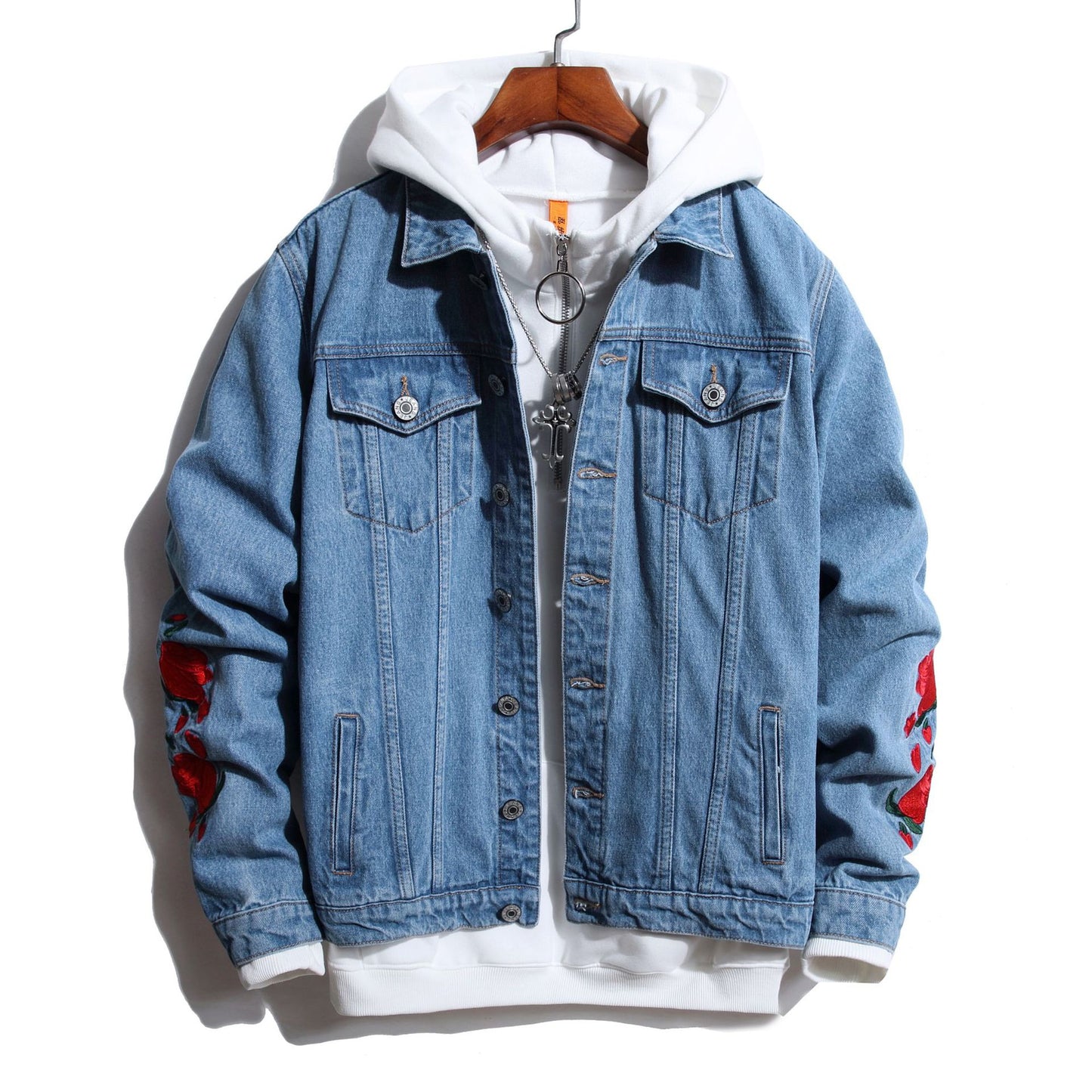 Men's Colorblock Stitching Denim Jean Jacket