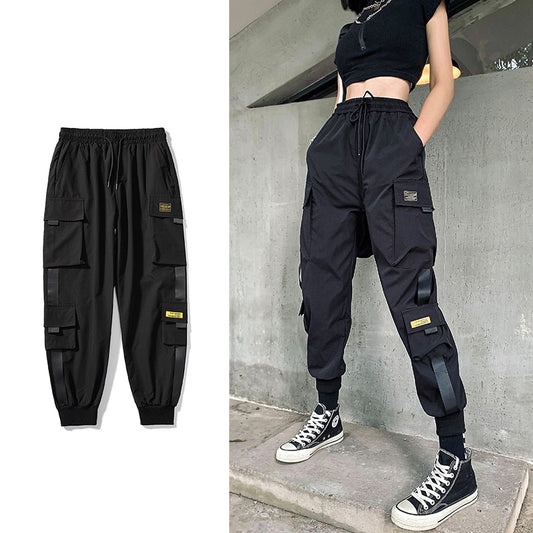 Ripped Hip Hop Streetwear Ankle-Length Drawstring Ladies Sweatpants