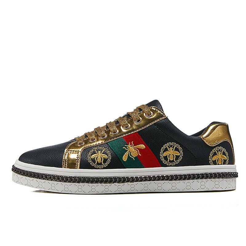 Bumblebee Embroidered Metallic Designer Men's Replica Lace Up Sneaker