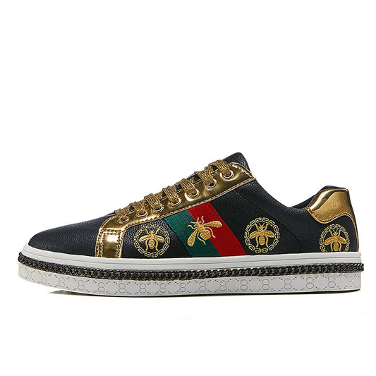 Bumblebee Embroidered Metallic Designer Men's Replica Lace Up Sneaker