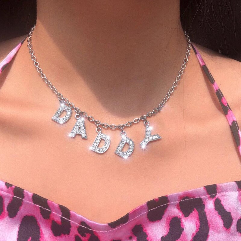 Letter Crystal Necklace Choker