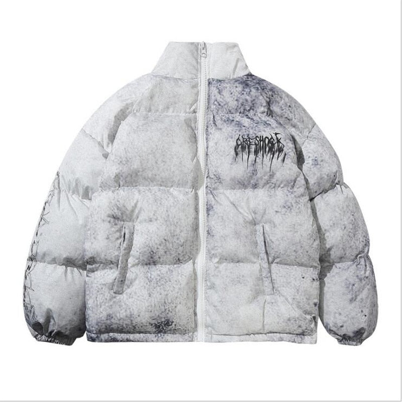 Men's Hip Hop Oversize Padded Bomber Graffiti Jacket