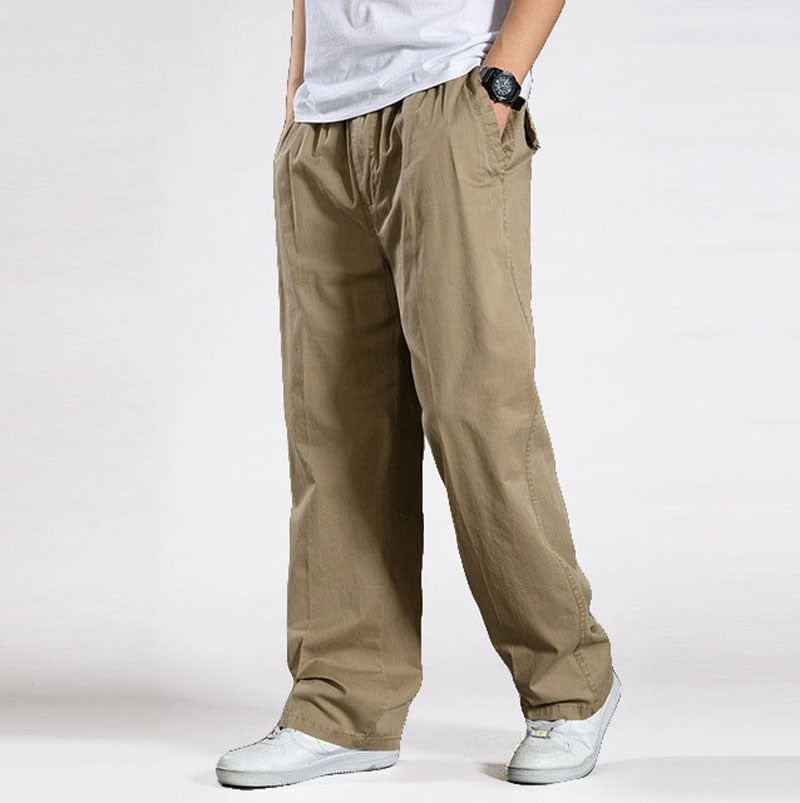 Men's Cargo Cotton Loose Multi Pocket Sweatpants 6XL