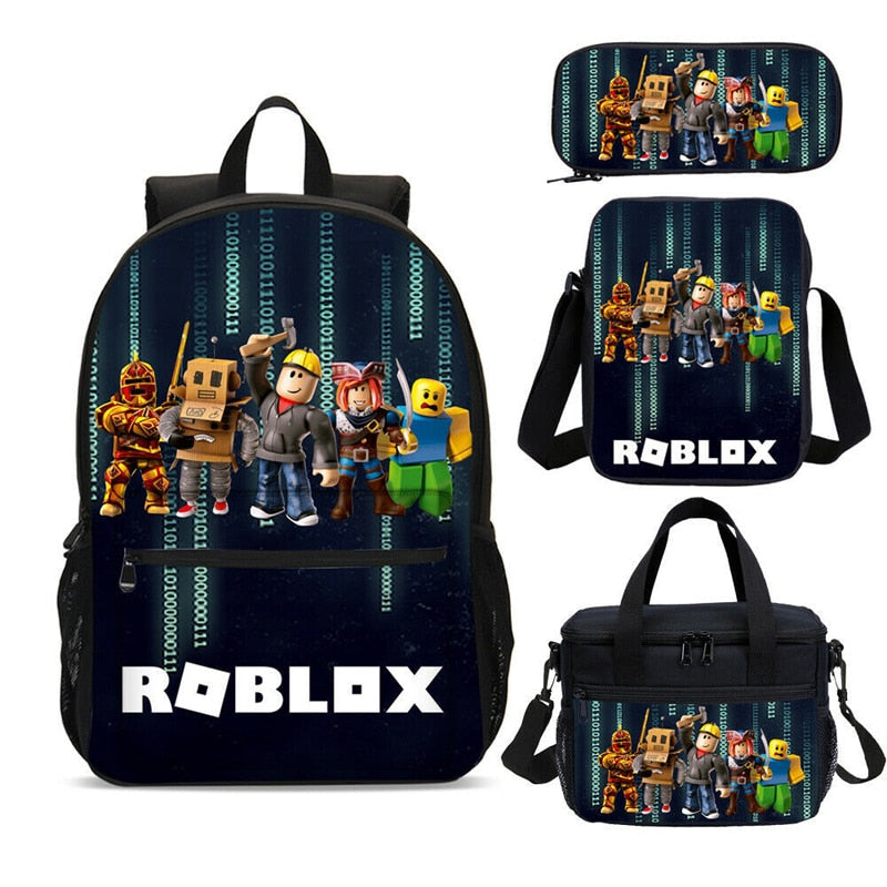 4Pcs/Set Cartoon Print Waterpoof Backpack