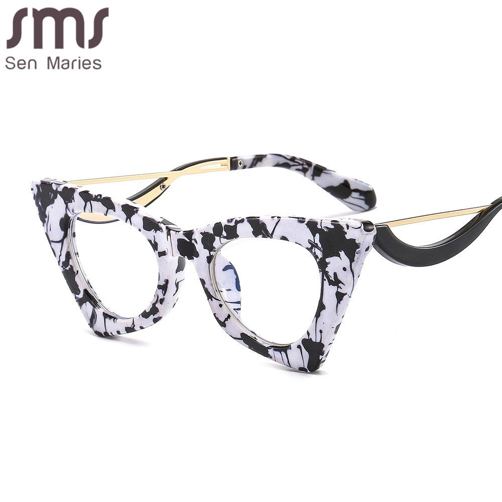 Unisex Cat Eye Optical Prescription Transparent Eyeglasses