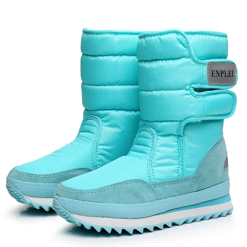 Mid-Calf Ladies Waterproof Platform Heel Snowboots