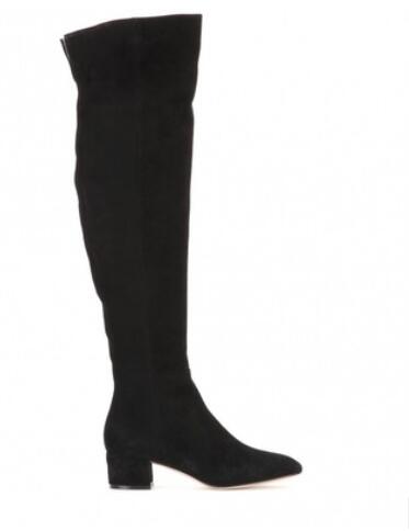 Suede Round Toe Over The Knee Boots