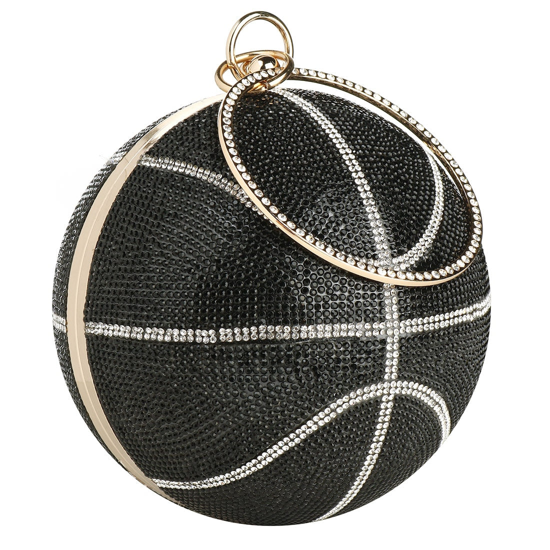 Colored Diamond Shoulder Chain Basketball Clutch Purse