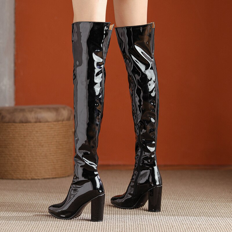 Over The Knee Women's Zipper Thigh Boots