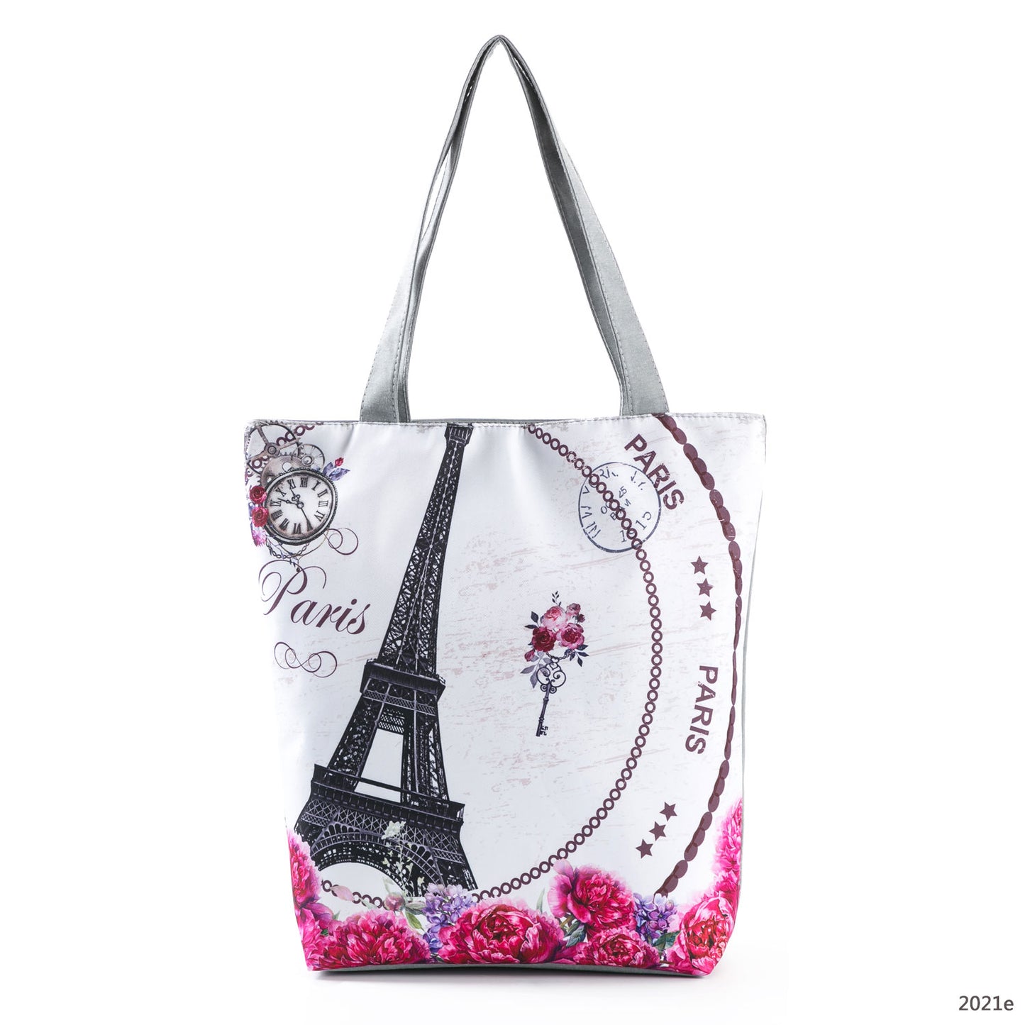 Floral Print Women Shoulder Canvas Shopping Tote Bag