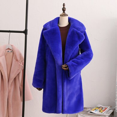 Long Sleeve Faux Fur Coats