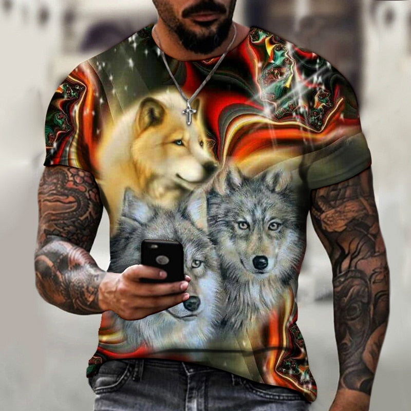 Wolf 3D Printed Men's Short Sleeve T-Shirt