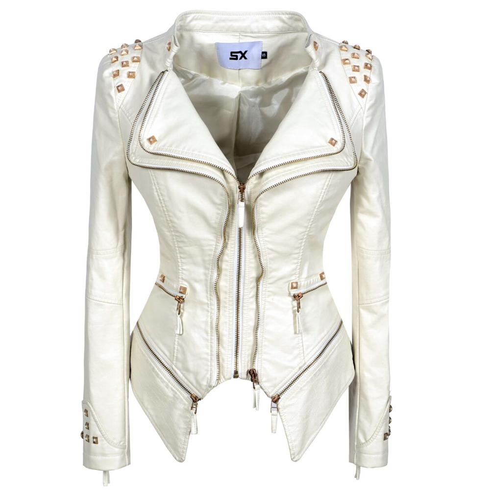 Snake Print Motorcycle Faux PU Leather Ladies Jacket