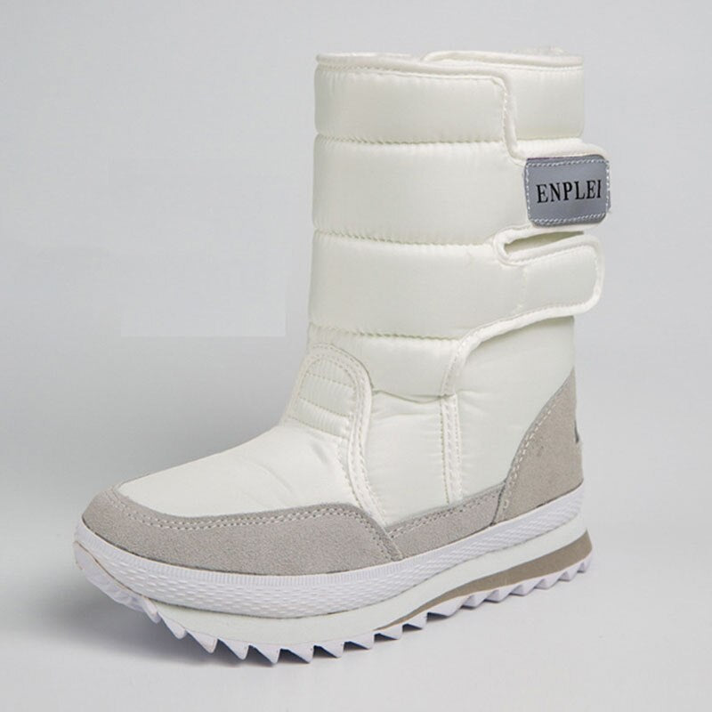 Mid-Calf Ladies Waterproof Platform Heel Snowboots