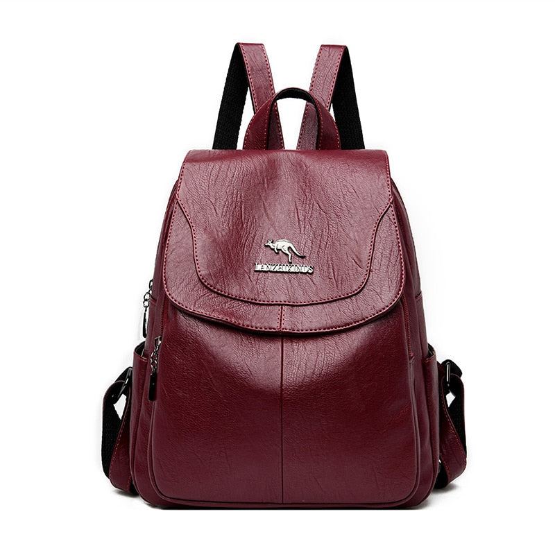 Women's Soft Leather Backpack Designer Shoulder Bag/Backpack