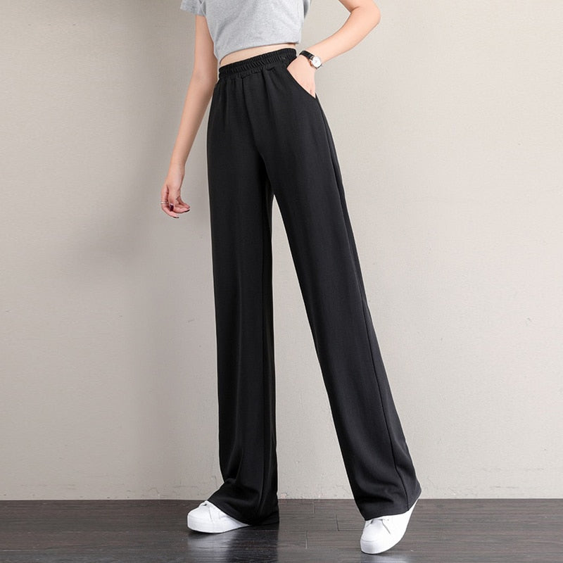 Straight Wide Leg High Waist Ladies Sweatpants