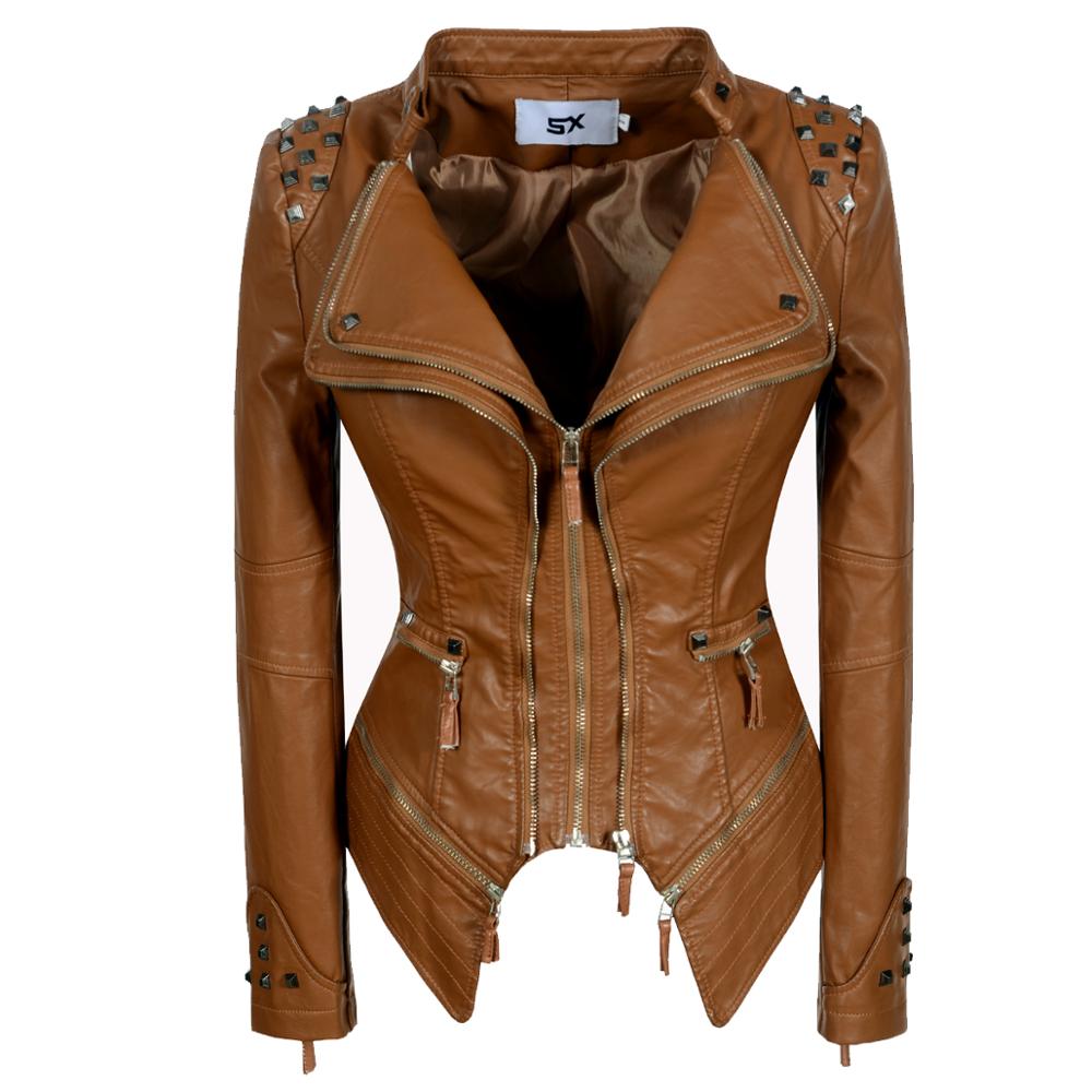 Snake Print Motorcycle Faux PU Leather Ladies Jacket