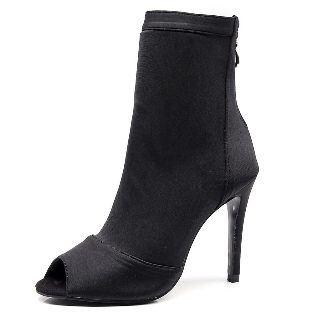 High Heel Ladies Black Ankle Boots