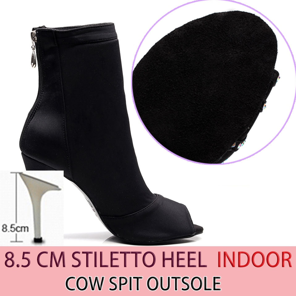 High Heel Ladies Black Ankle Boots