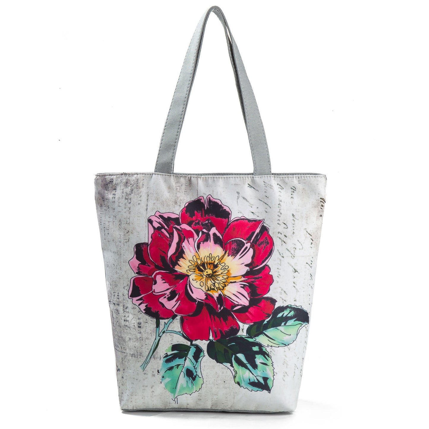 Floral Print Women Shoulder Canvas Shopping Tote Bag