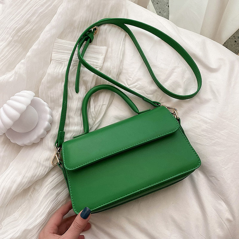 PU Leather Small Crossbody Shoulder Purses Solid Color