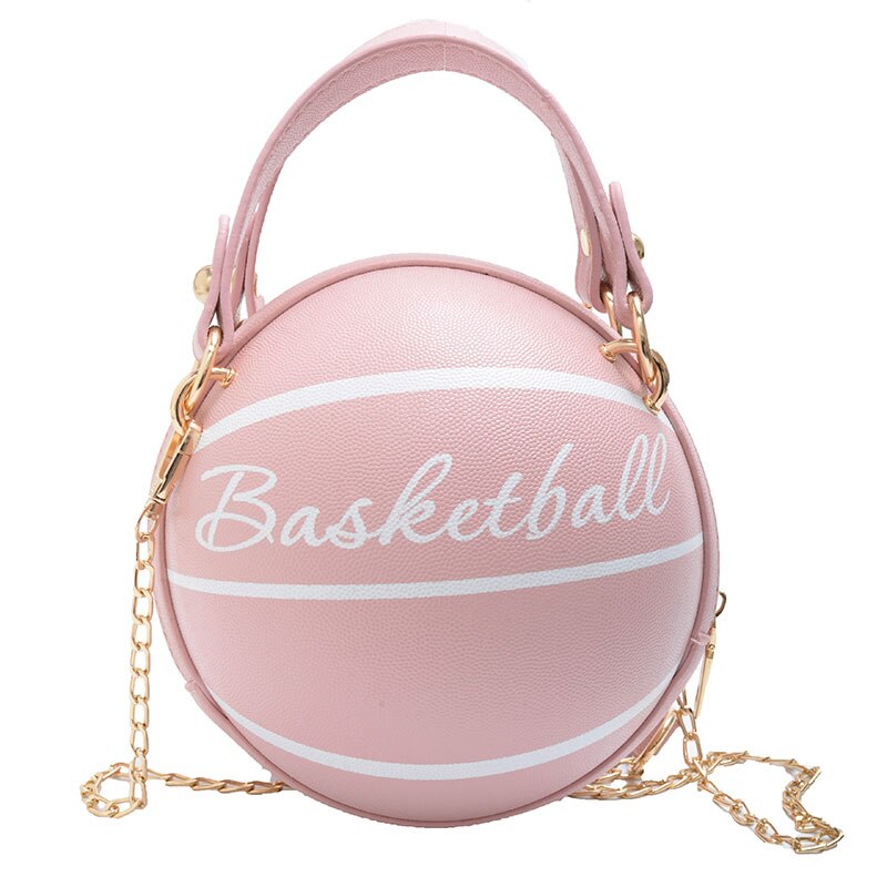 Crossbody Chain Shoulder Leather Basketball Bag