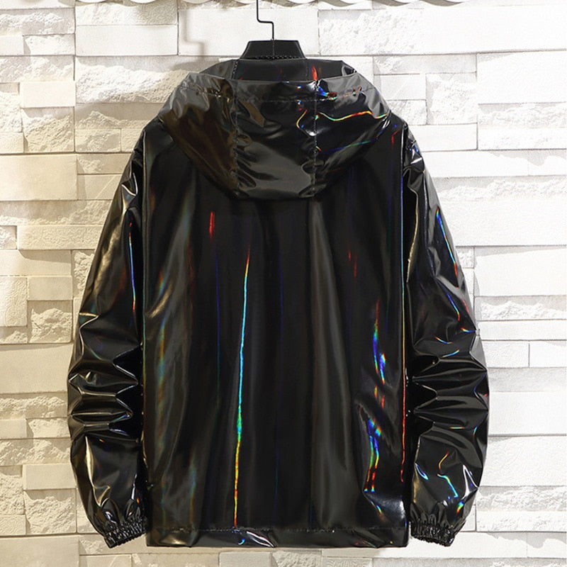 Shiny Men's Bomber Hooded Jacket