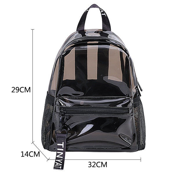 PVC Clear Transparent Waterproof Travel Backpack