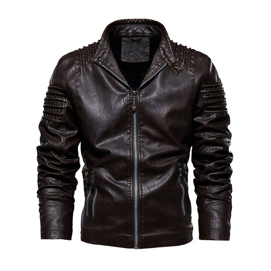 Men's Pigskin Leather Bomber Motorcycle Steampunk Jacket to 5X Big & Tall