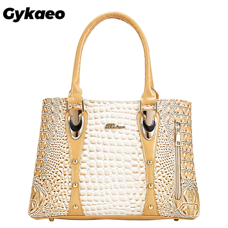 Ladies Crocodile Leather Large Satchel Purses