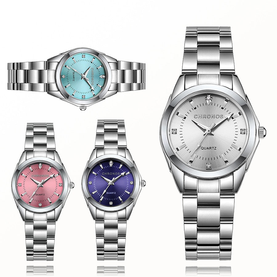 Colored Luxury Ladies Movement Stainless Steel Watch