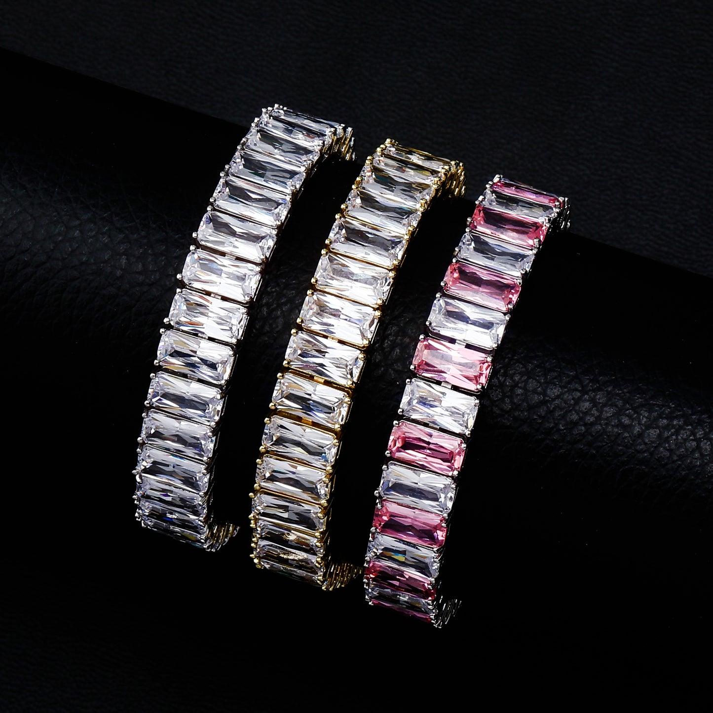 10mm Iced Out Cubic Zirconia Cuban Chain Hip Hop Bracelet