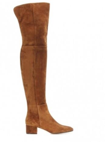 Suede Round Toe Over The Knee Boots