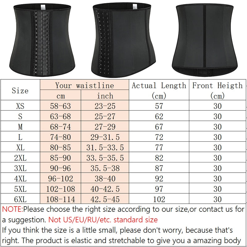 Latex Waist Trainer Cincher Workout Tummy Control Corset