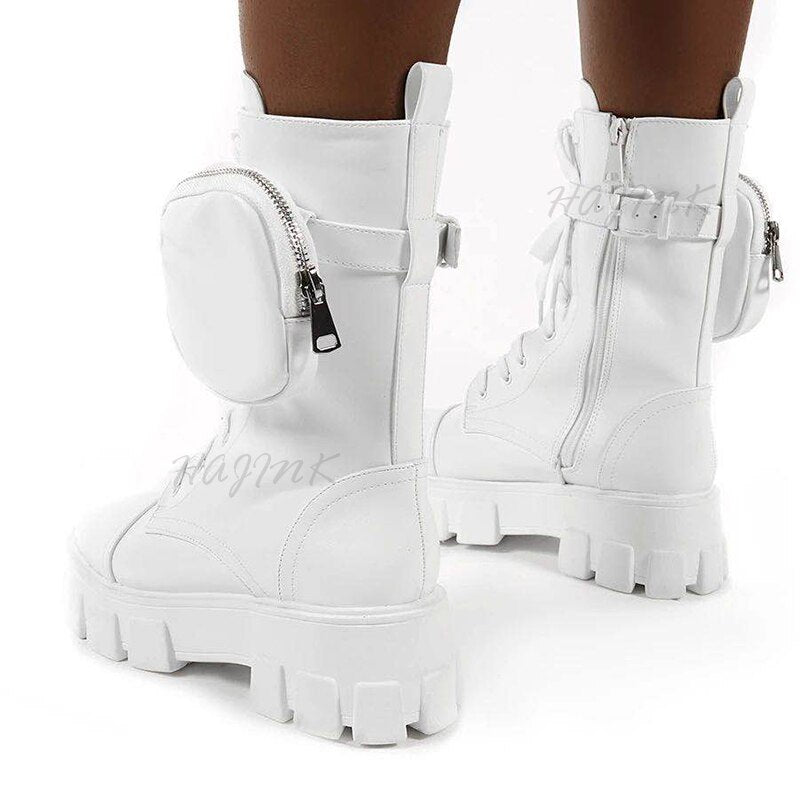 Chunky Pocket Platform Ladies Boots