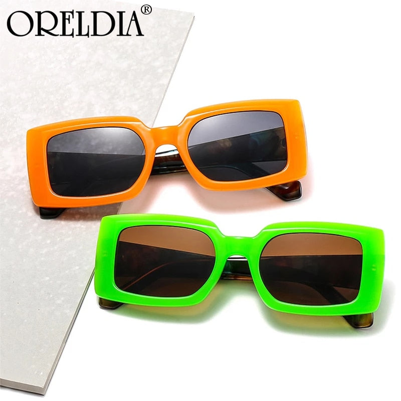 Colorful Square Candy Color Glasses Retro Rectangular Sunglasses UV400