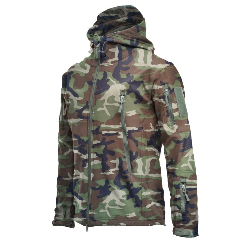 Men's Hooded Windproof Tactical Waterproof Army Combat Bomber Jacket