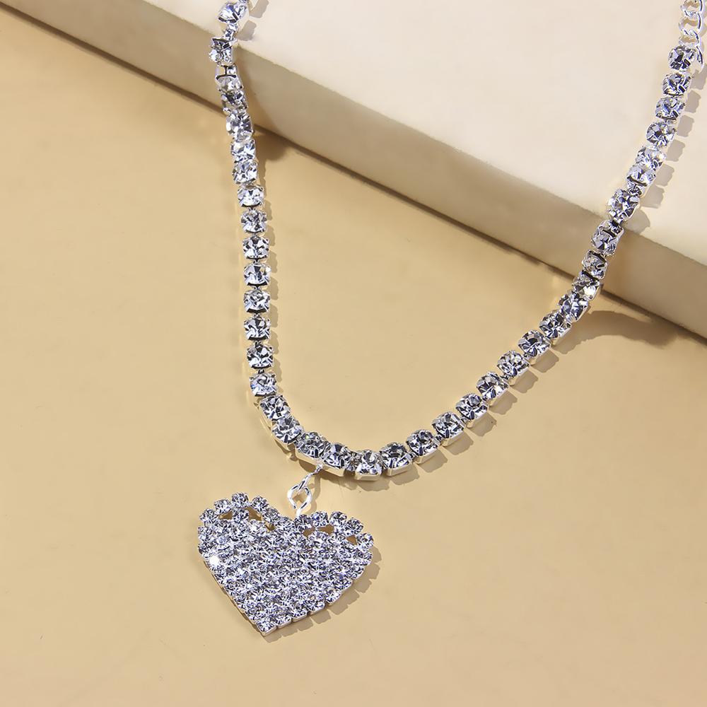 Heart Rhinestone Pendant Bracelet Leg Chain Anklet